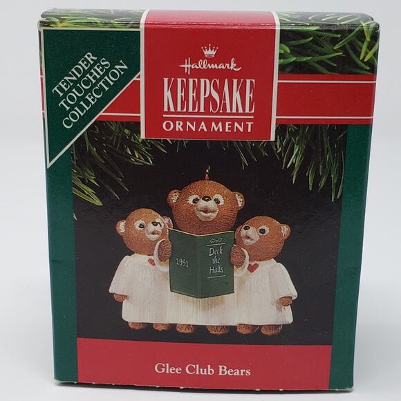Hallmark 1991 Glee Club Bears Handcrafted Keepsake Holiday Christmas Ornament - Picture 1 of 6
